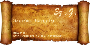 Szerémi Gergely névjegykártya