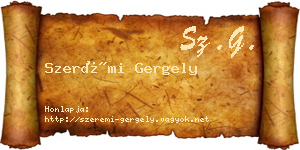 Szerémi Gergely névjegykártya